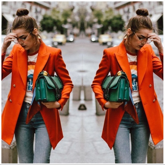 orange long blazer